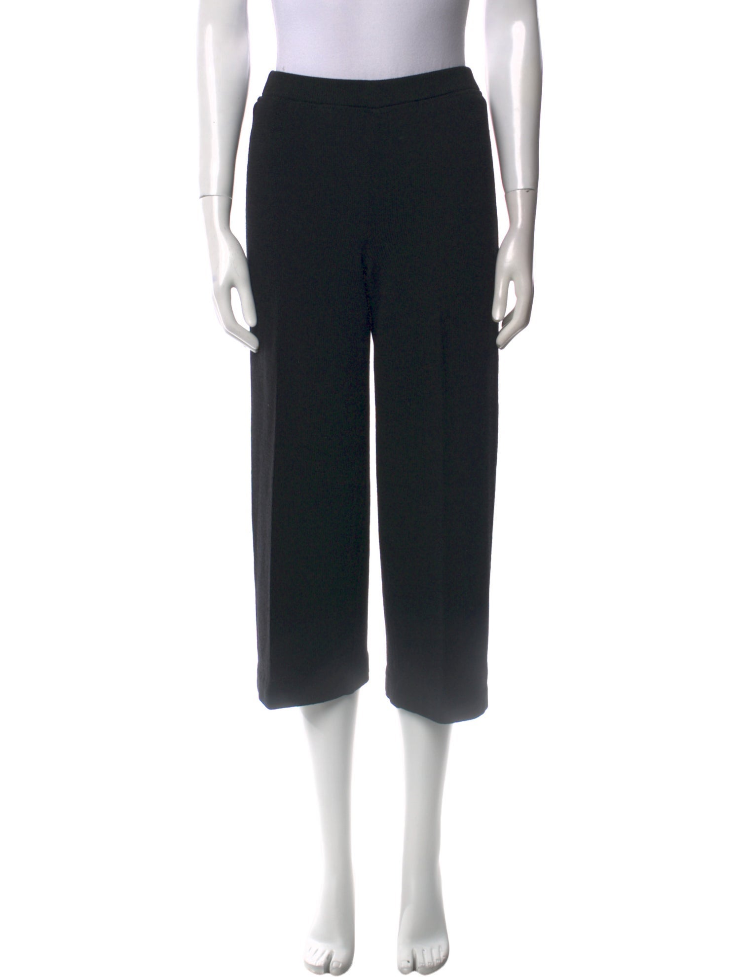 St. John Caviar Wool Wide Leg Pants