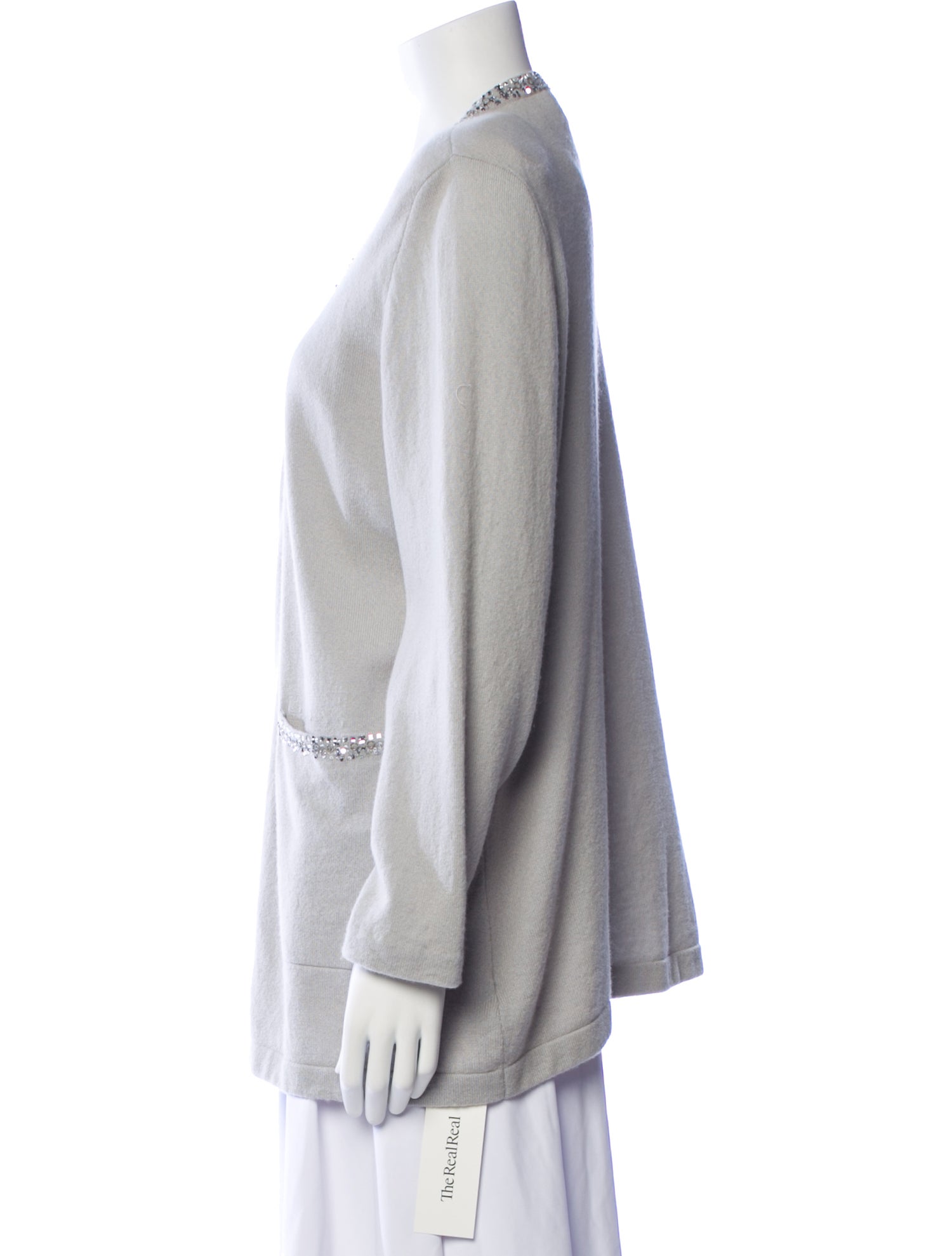 St. John Caviar Cashmere V-Neck Sweater