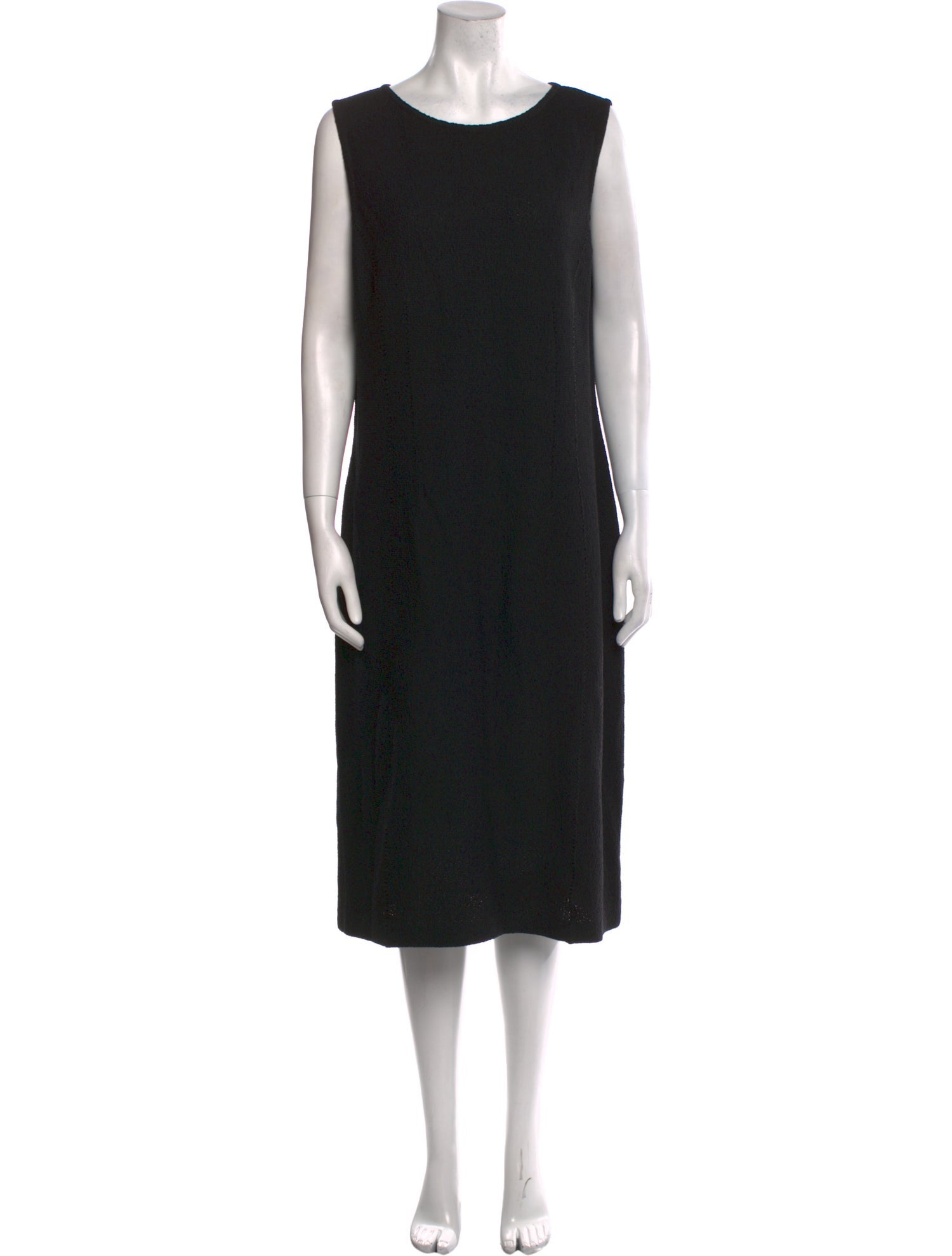 St. John Caviar Wool Midi Length Dress