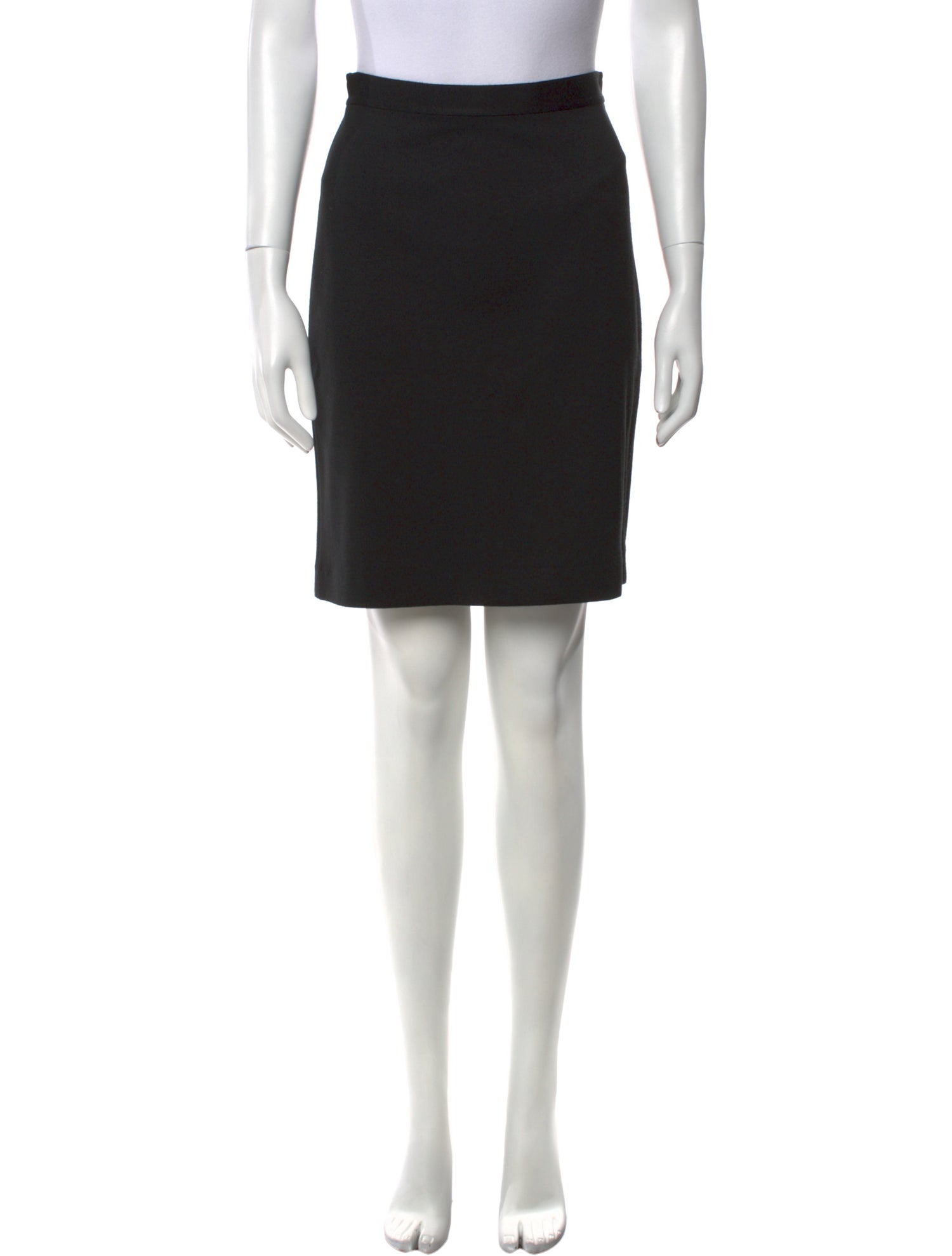 St. John Caviar Wool Knee-Length Skirt