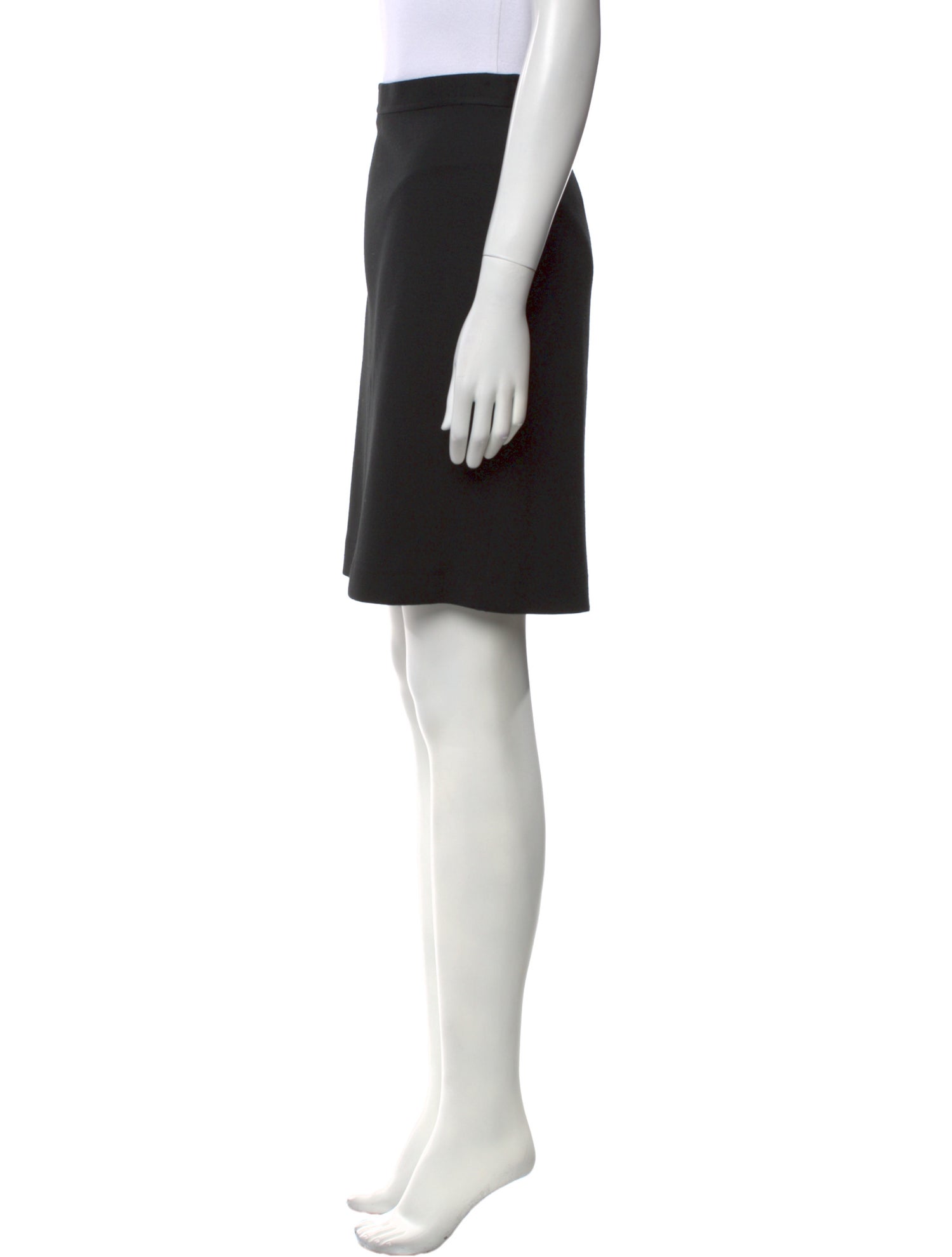 St. John Caviar Wool Knee-Length Skirt