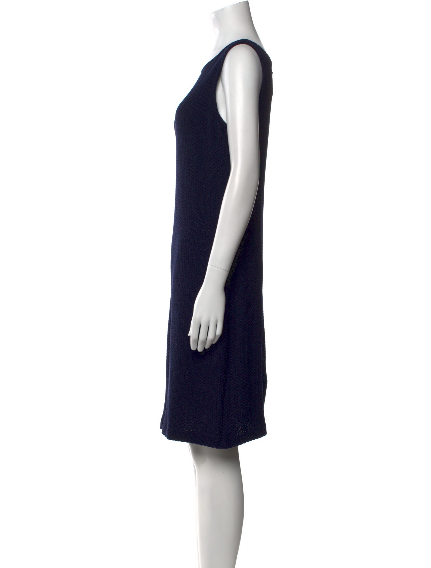 St. John Caviar Bateau Neckline Mini Dress