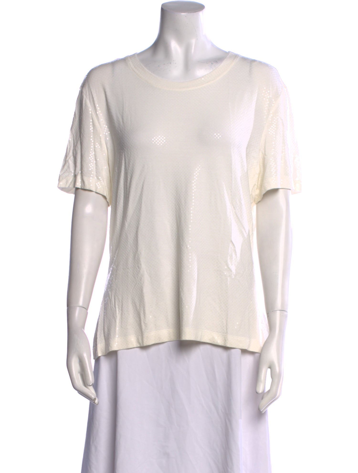 St. John Caviar Scoop Neck Short Sleeve T-Shirt