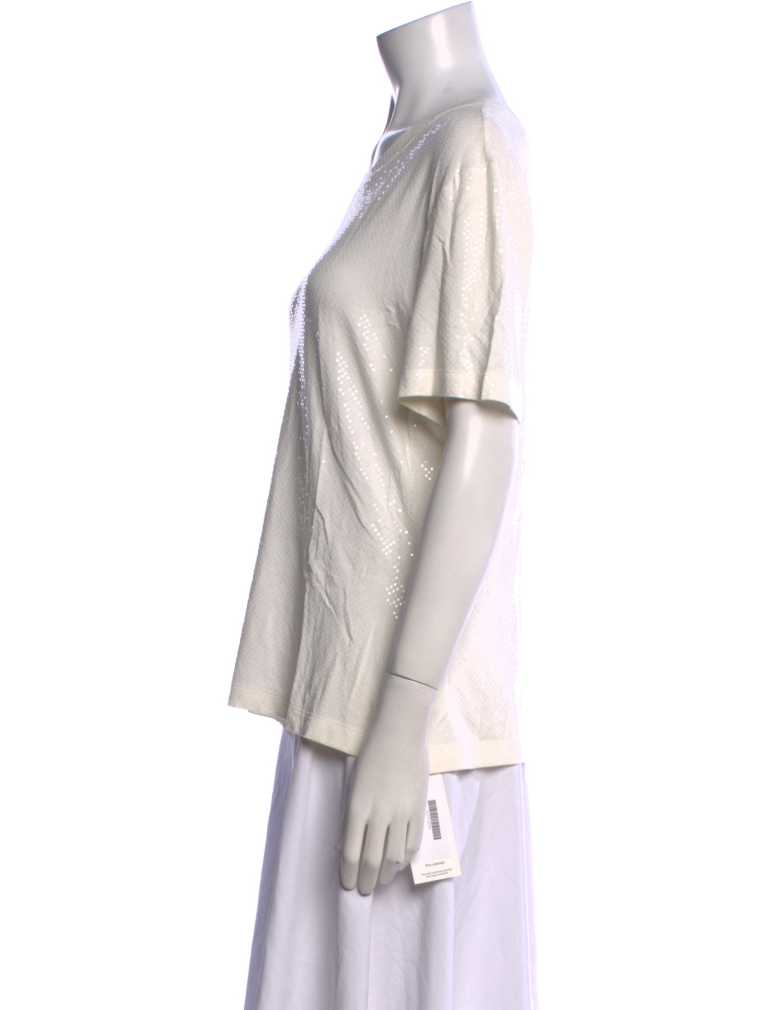 St. John Caviar Scoop Neck Short Sleeve T-Shirt