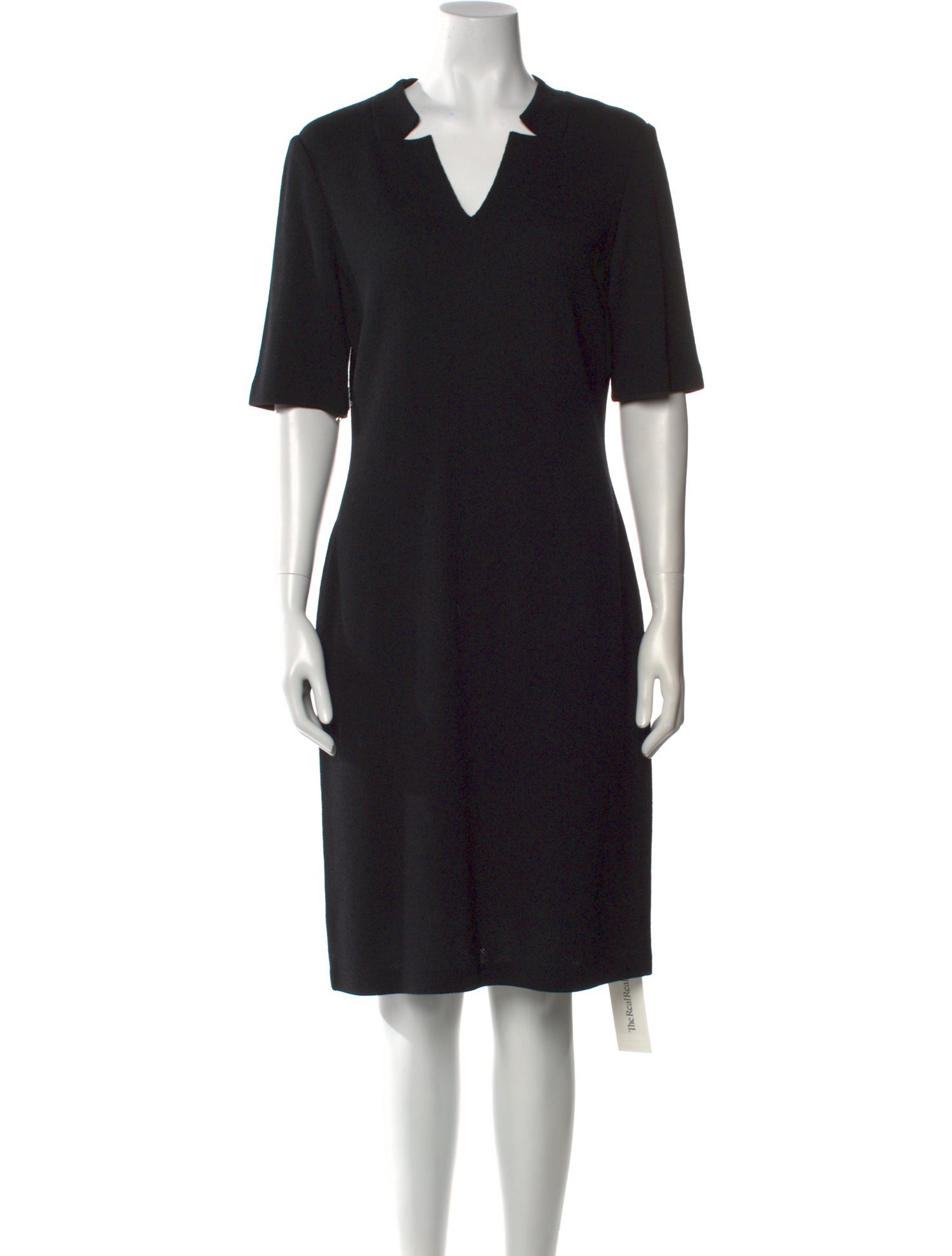 St. John Caviar Wool Knee-Length Dress
