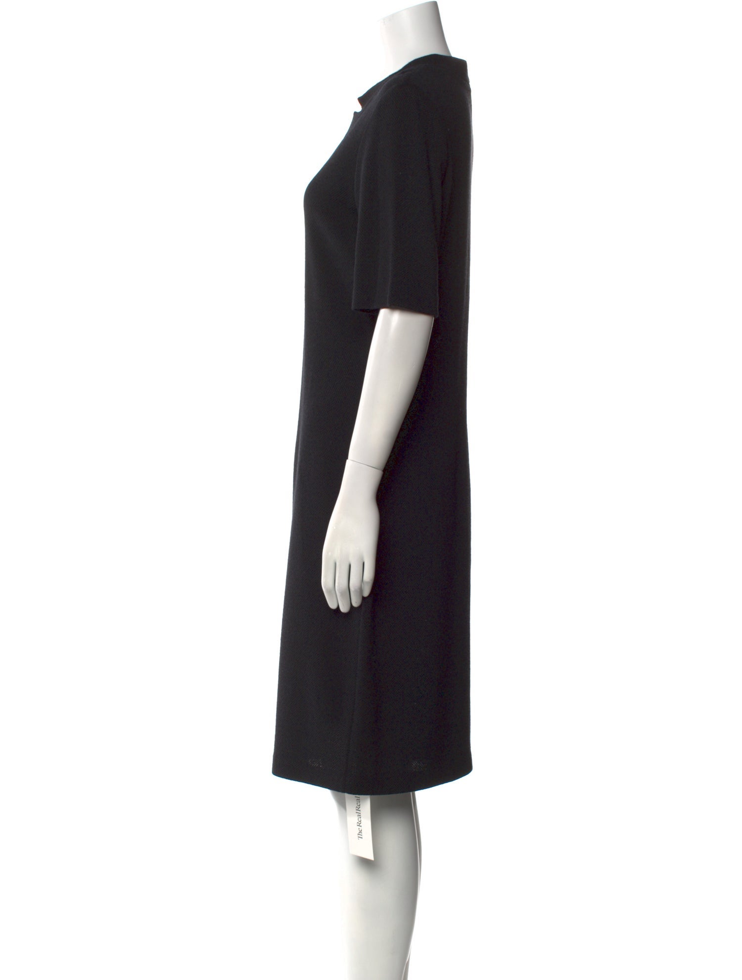 St. John Caviar Wool Knee-Length Dress