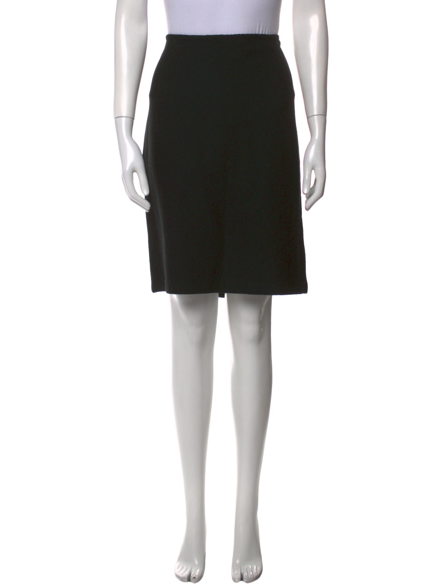 St. John Caviar Wool Knee-Length Skirt