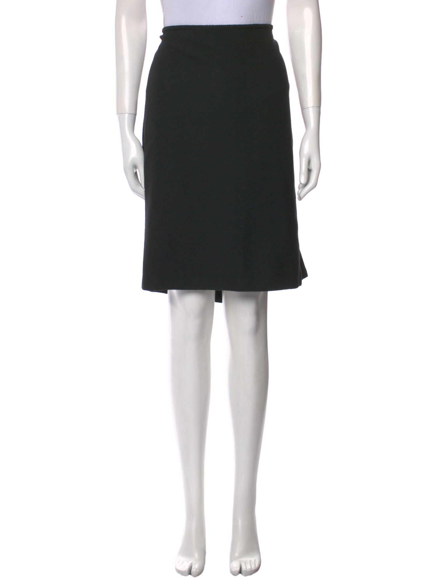 St. John Caviar Wool Knee-Length Skirt