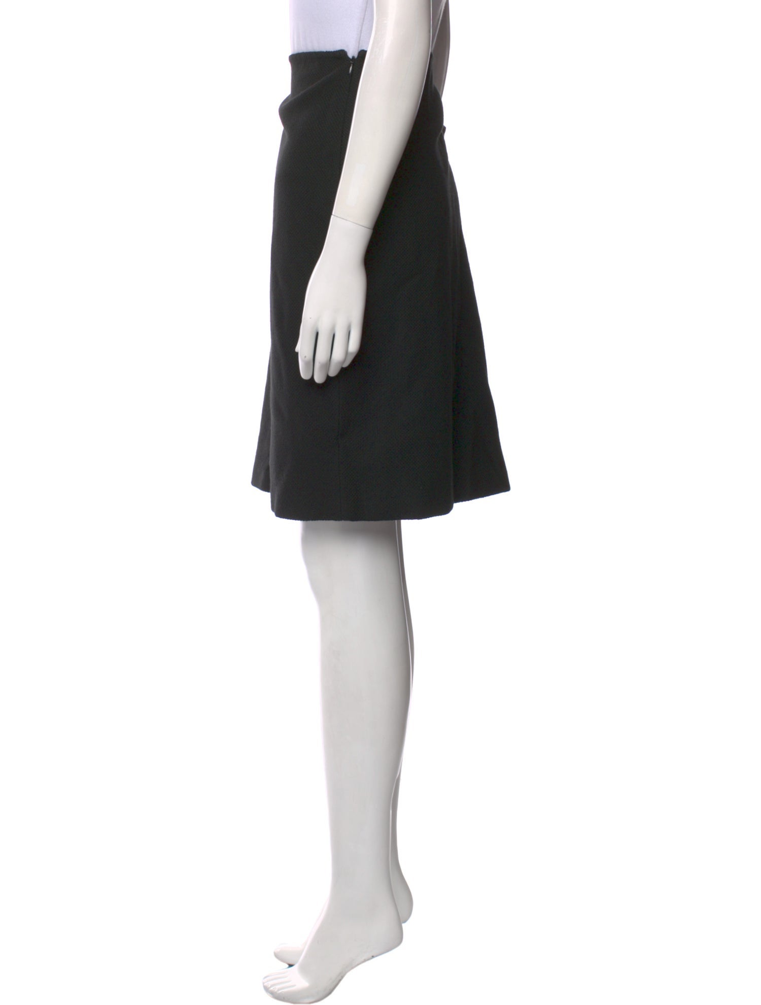 St. John Caviar Wool Knee-Length Skirt