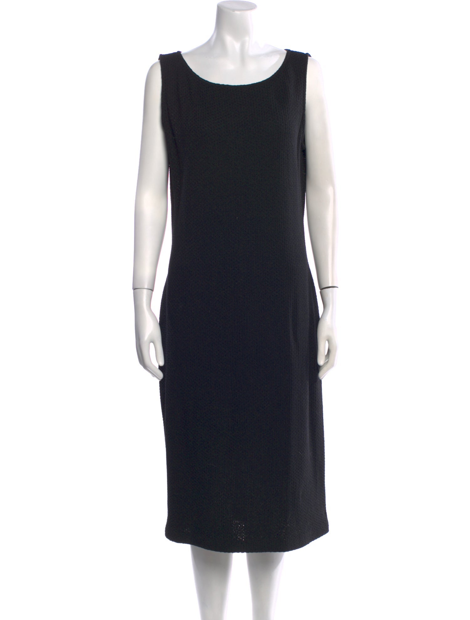 St. John Caviar Wool Midi Length Dress