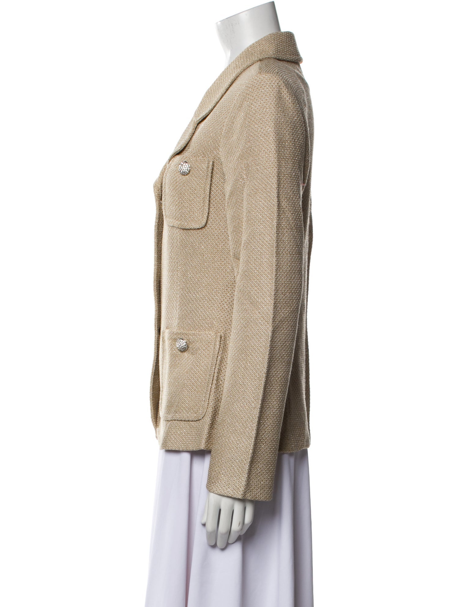 St. John Caviar Tweed Pattern Blazer