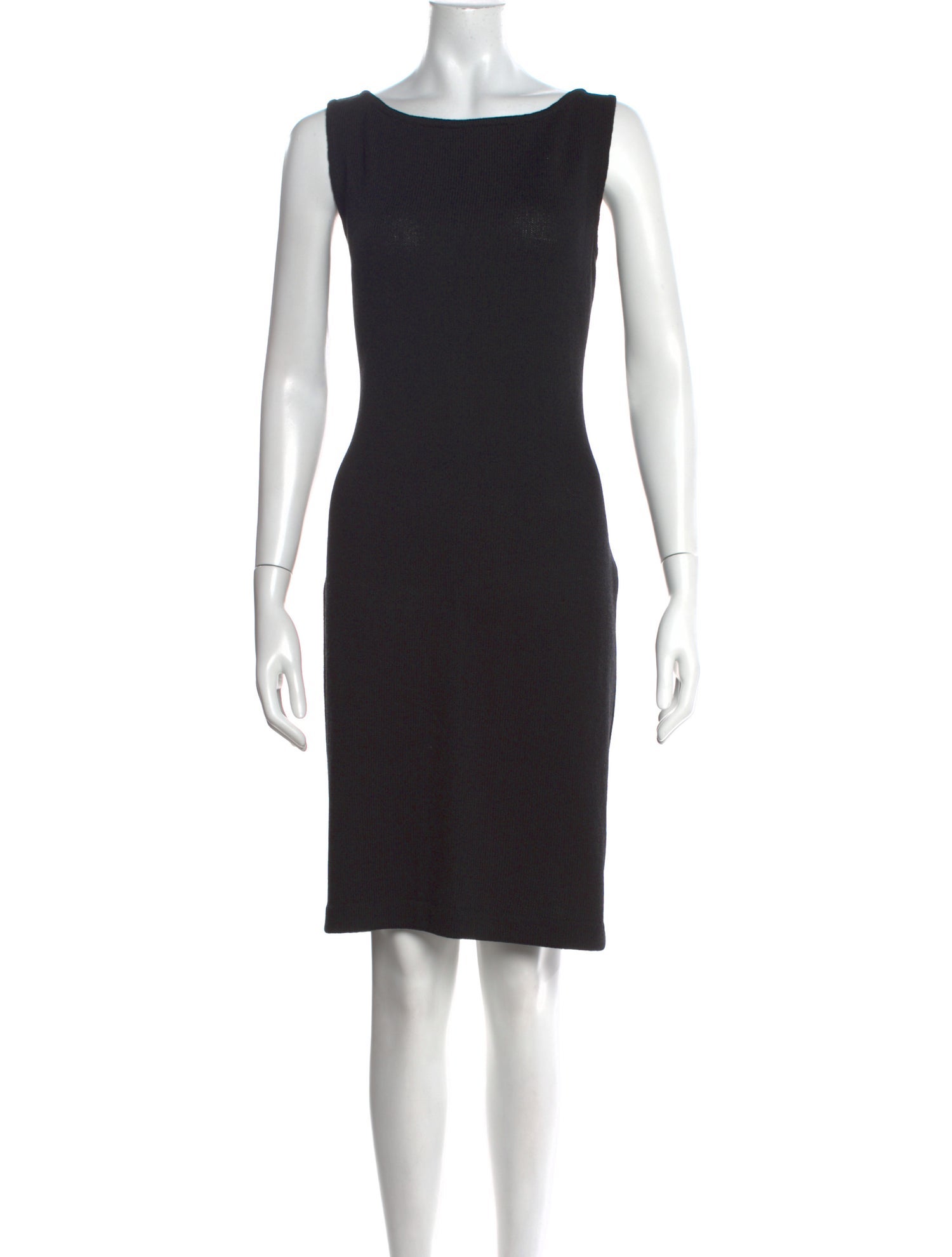 St. John Caviar Bateau Neckline Knee-Length Dress