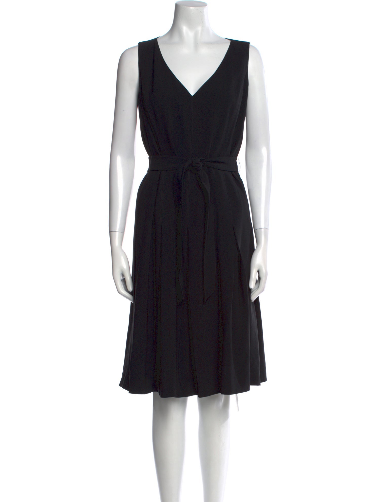 St. John Caviar V-Neck Mini Dress