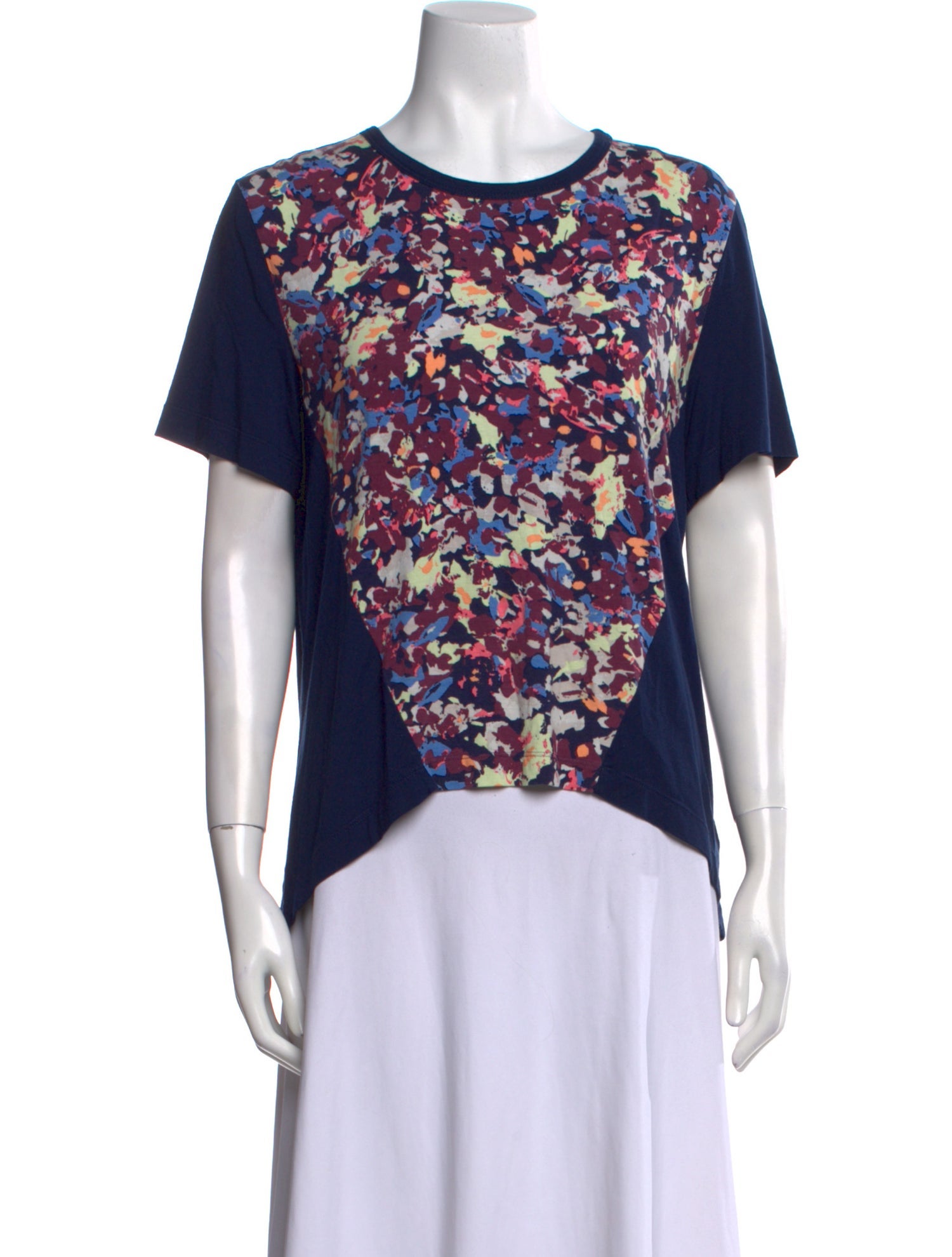 St. John Floral Print Crew Neck T-Shirt