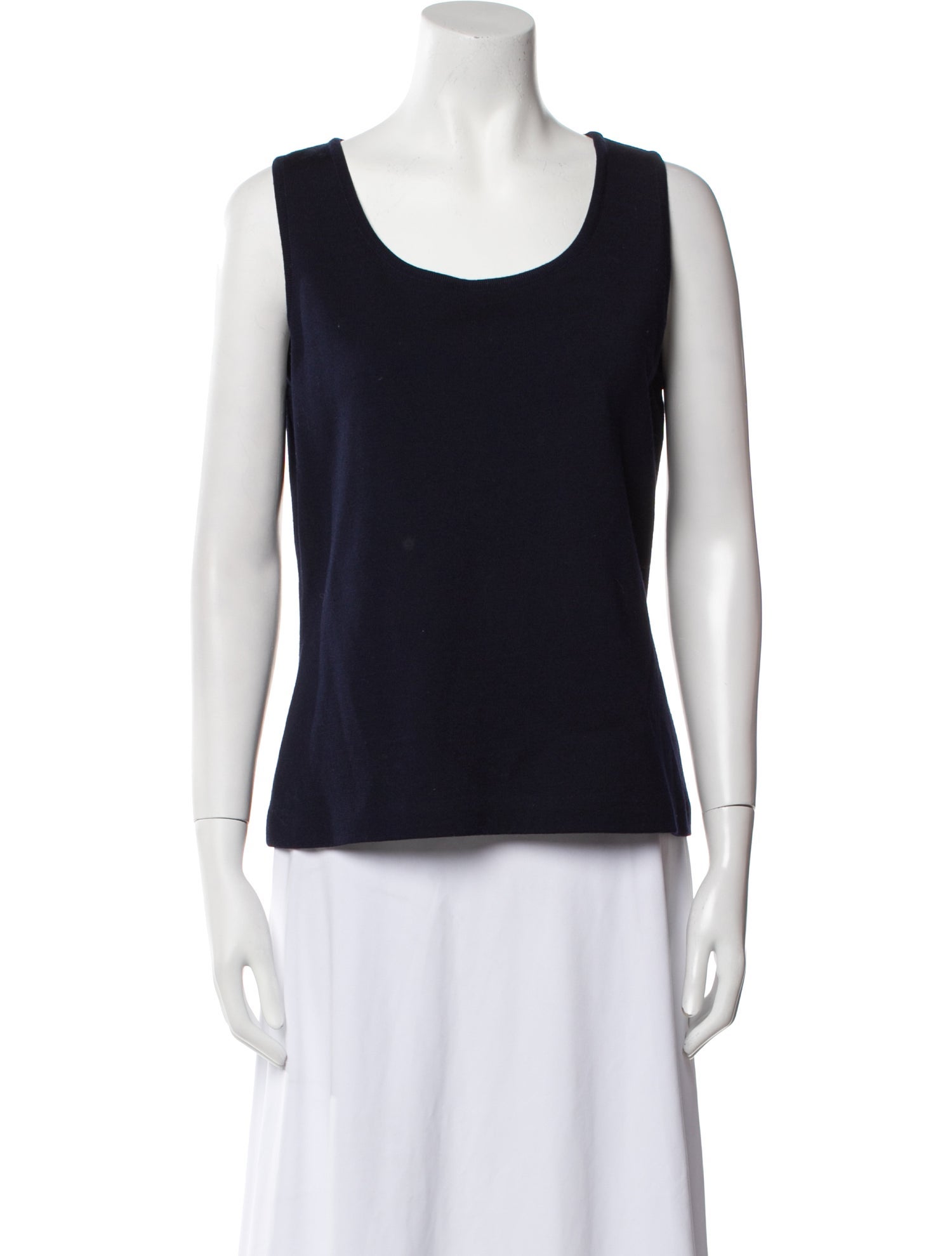 St. John Caviar Wool Scoop Neck Top