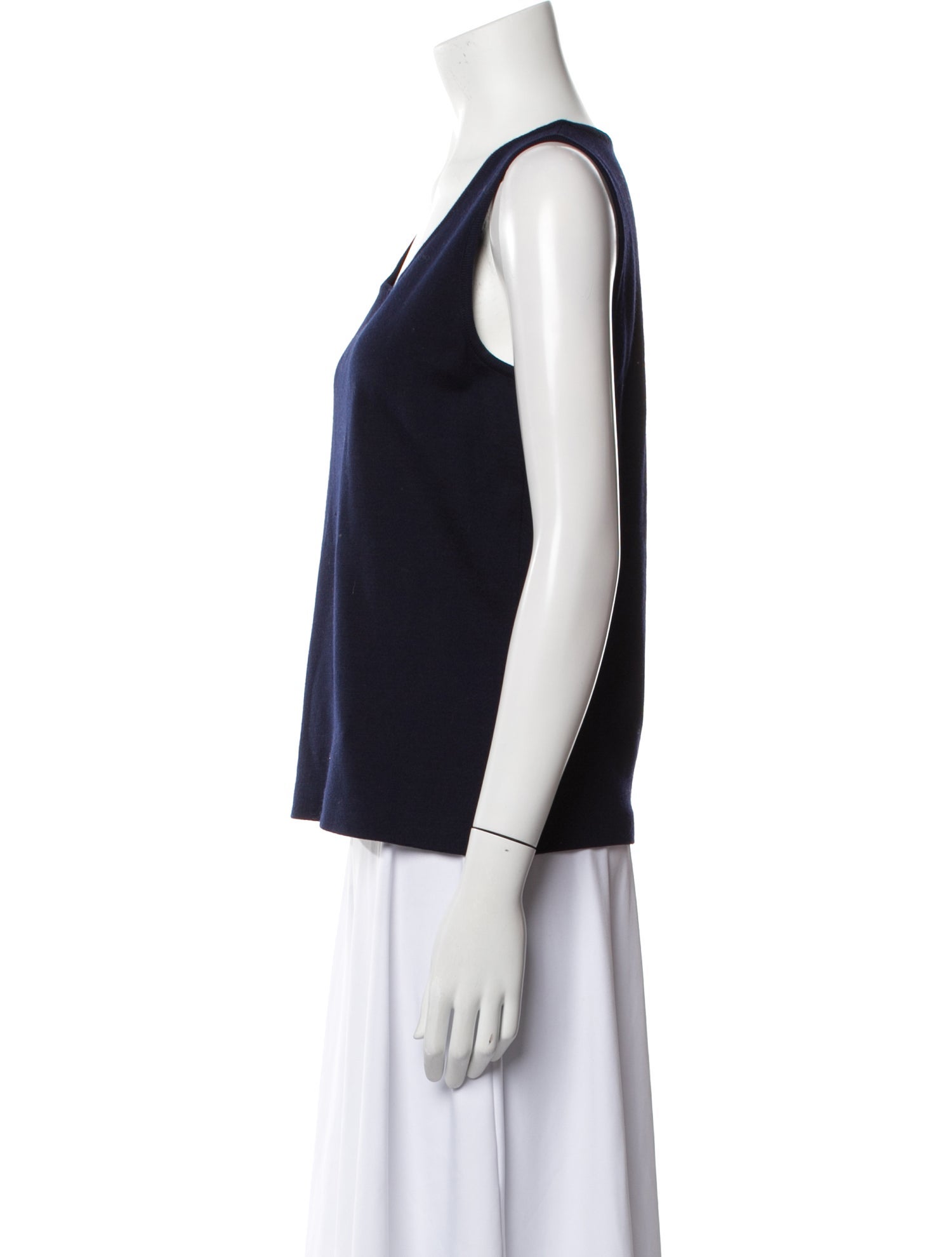 St. John Caviar Wool Scoop Neck Top