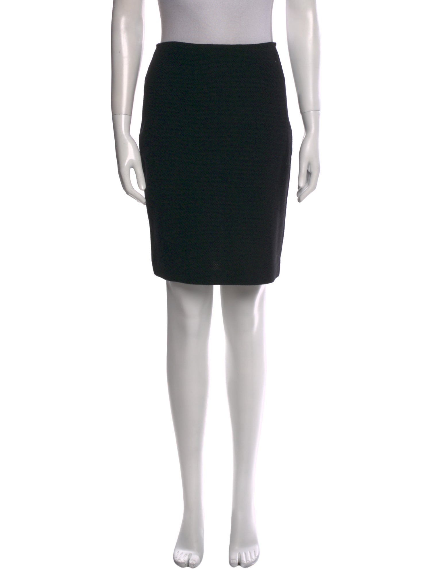 St. John Caviar Wool Knee-Length Skirt