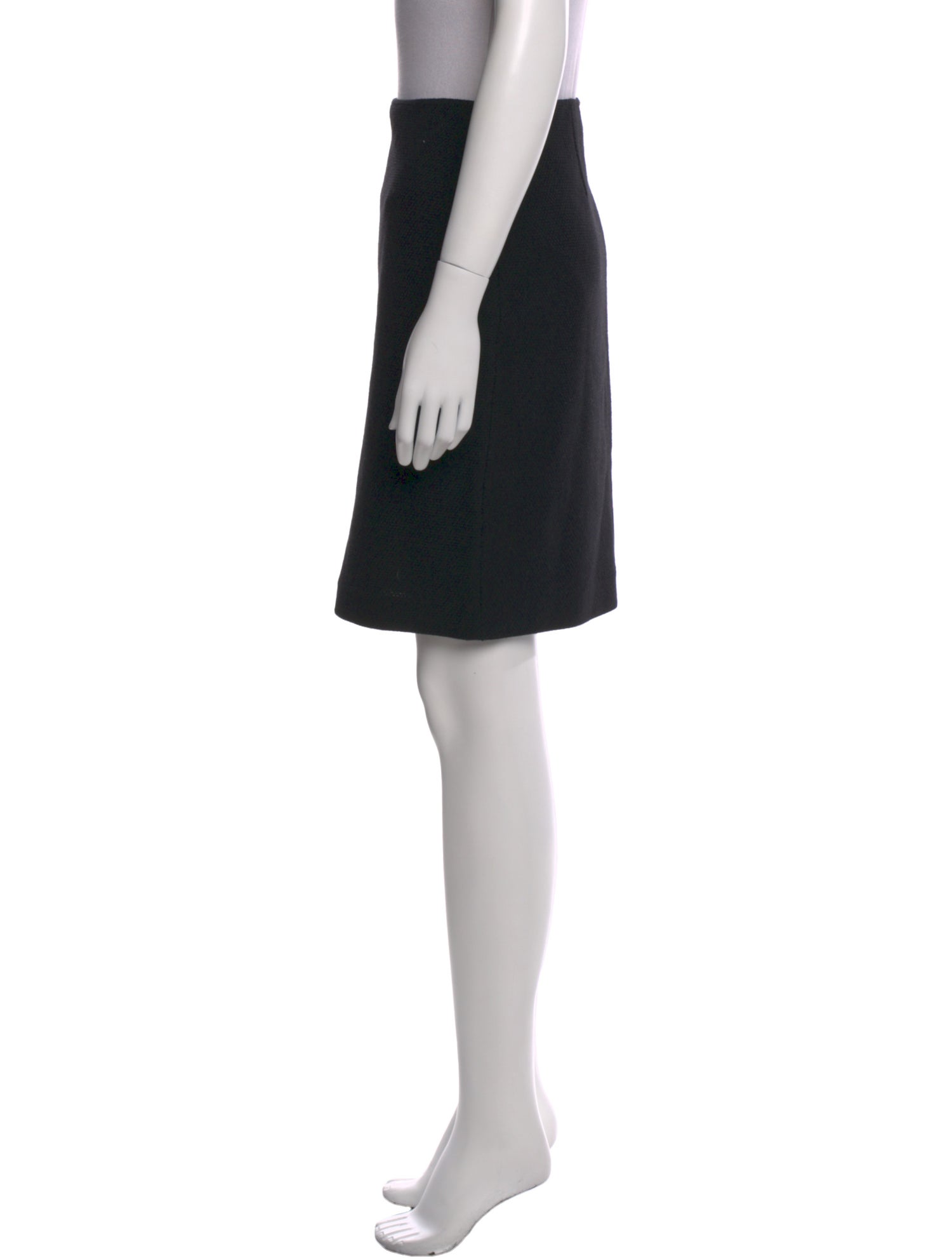 St. John Caviar Wool Knee-Length Skirt