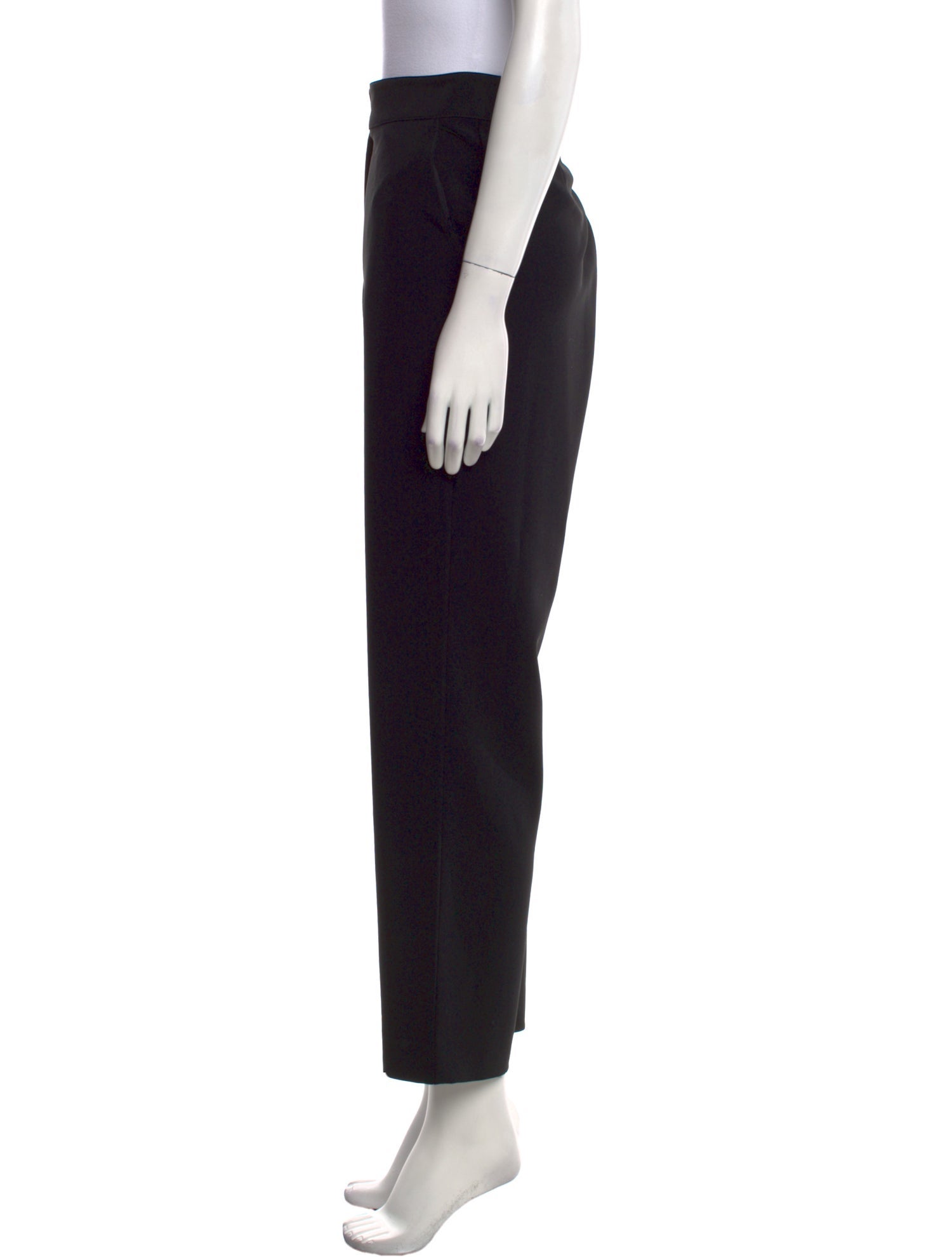 St. John Caviar Virgin Wool Straight Leg Pants