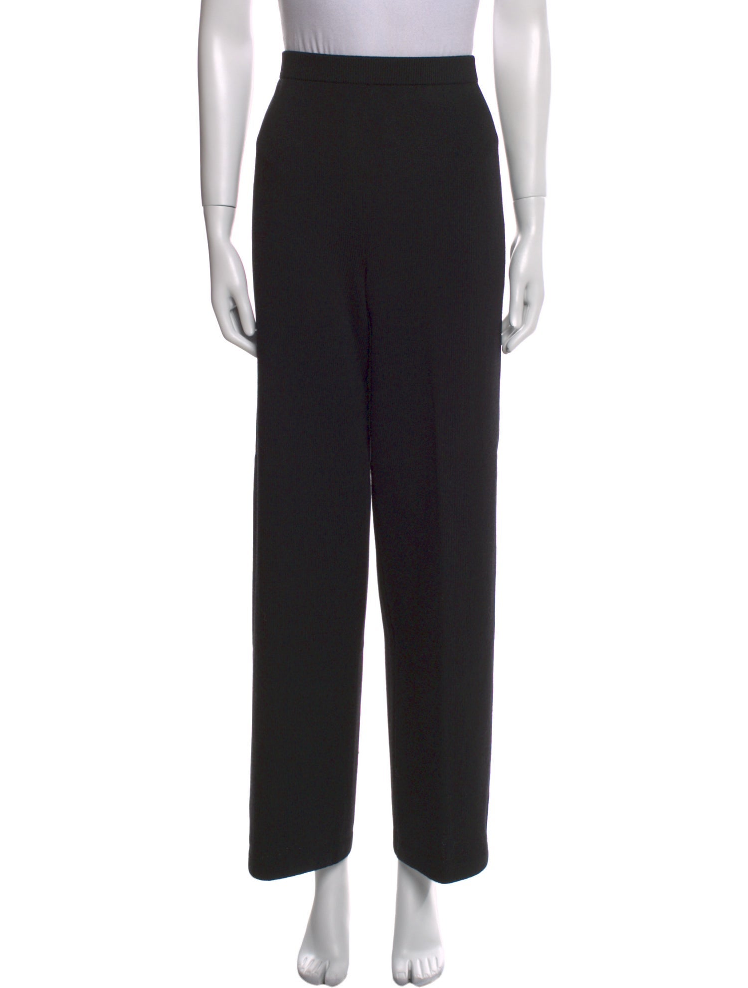 St. John Caviar Wool Wide Leg Pants