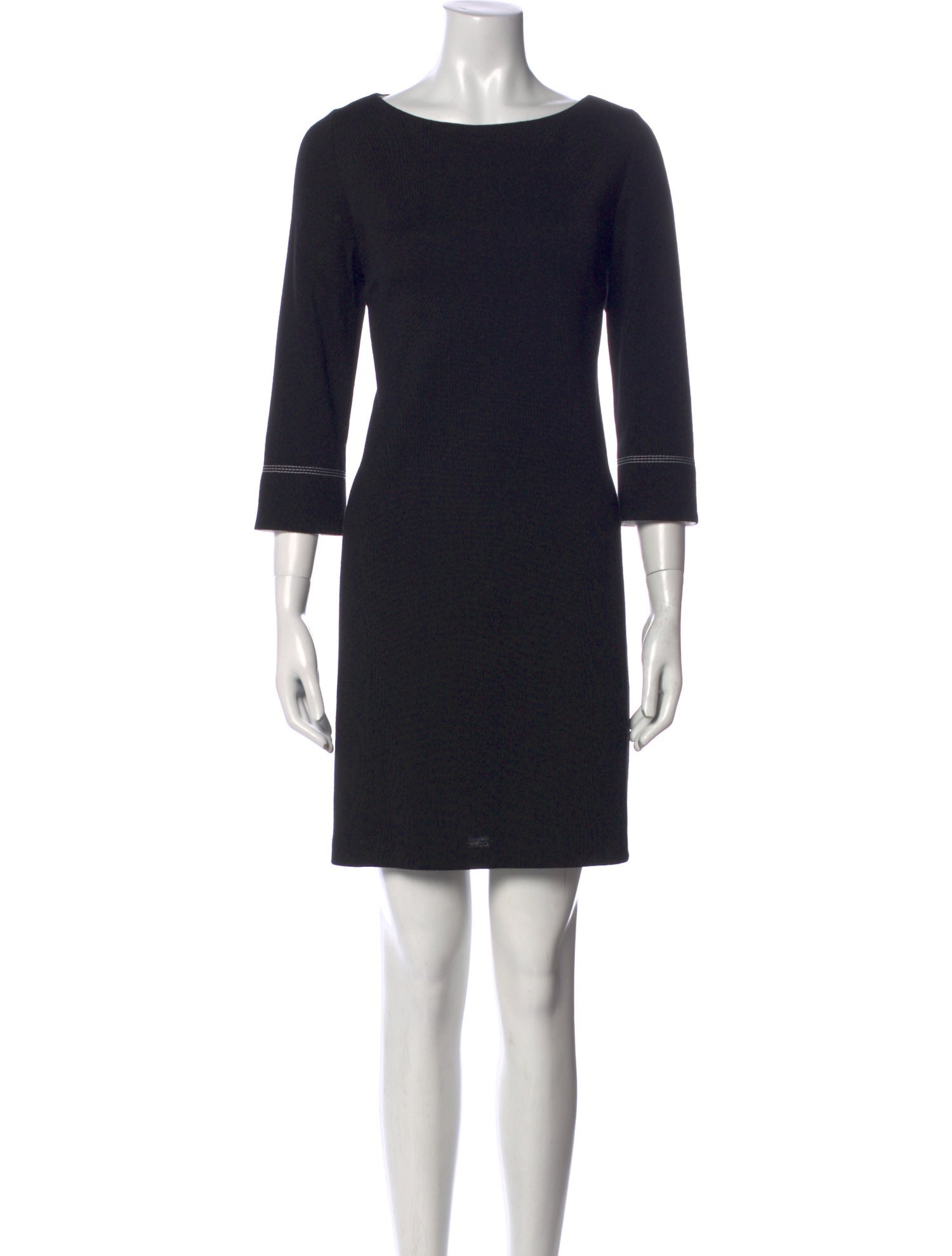 St. John Caviar Bateau Neckline Mini Dress