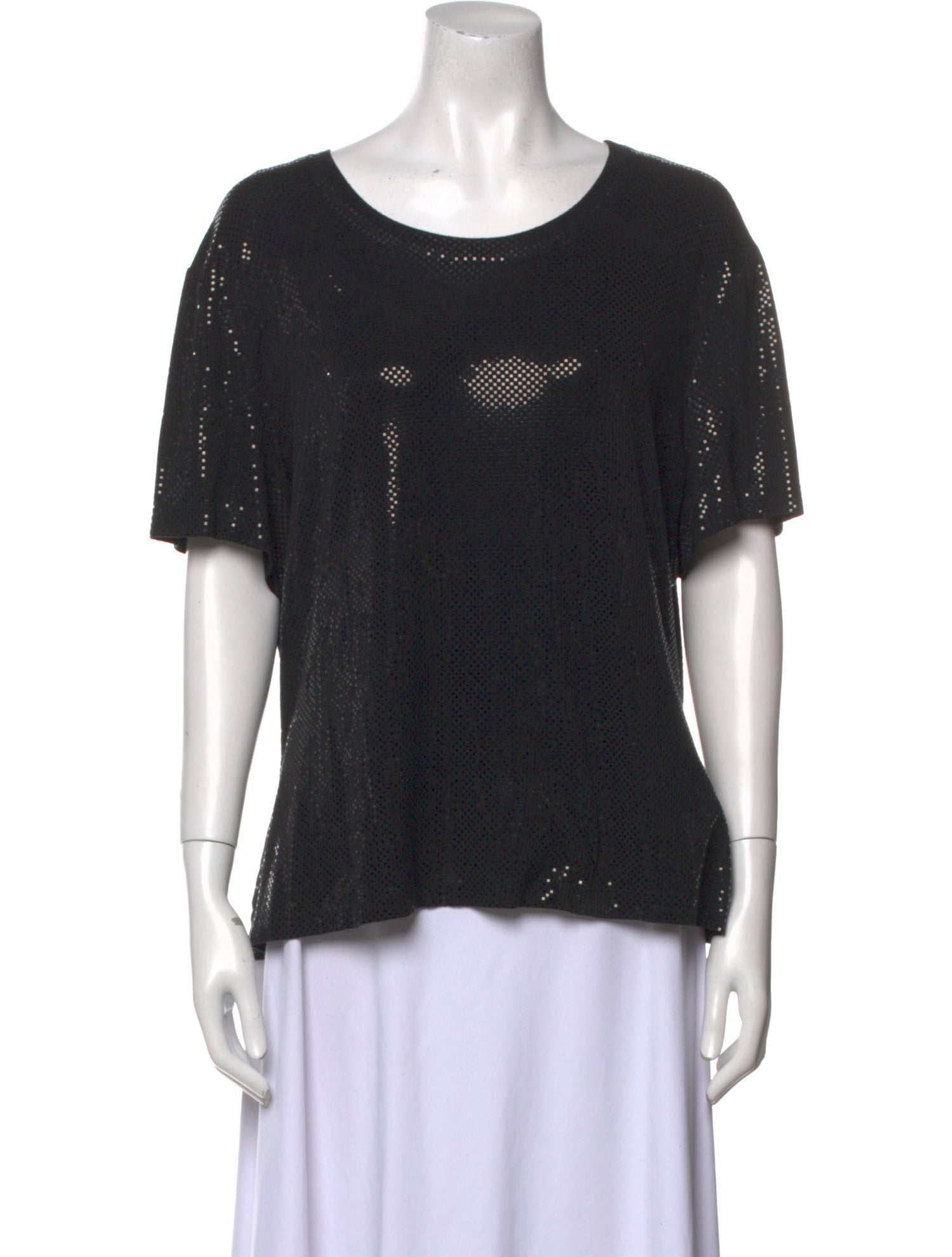 St. John Caviar Scoop Neck Short Sleeve T-Shirt