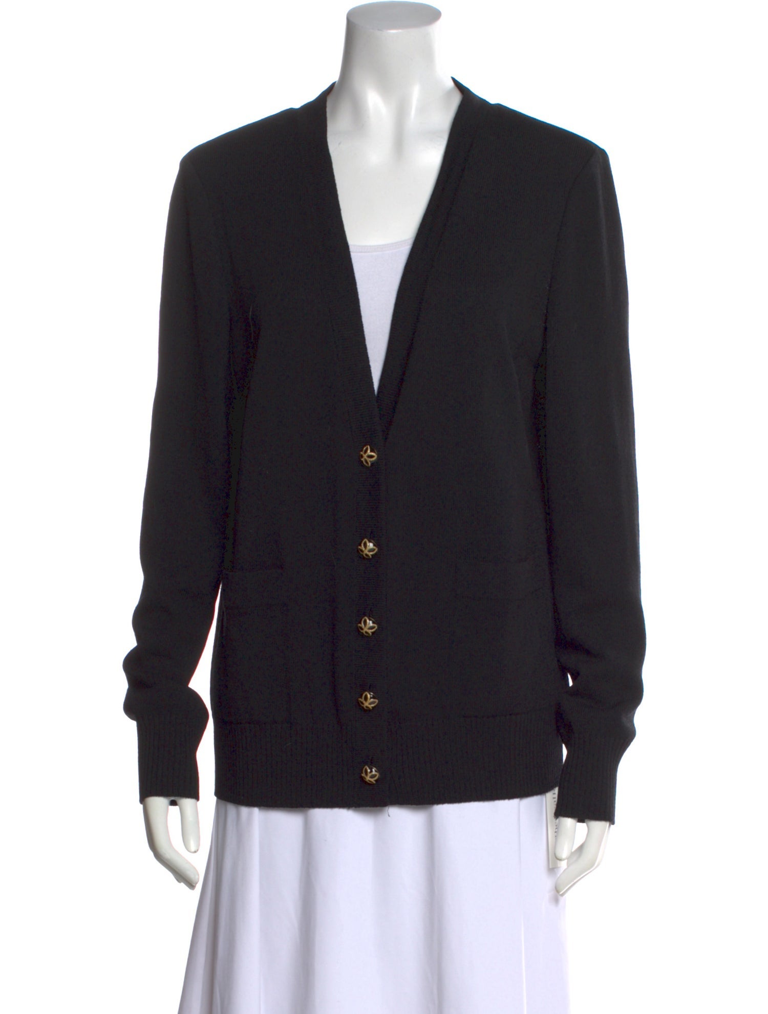 St. John Caviar Wool V-Neck Sweater