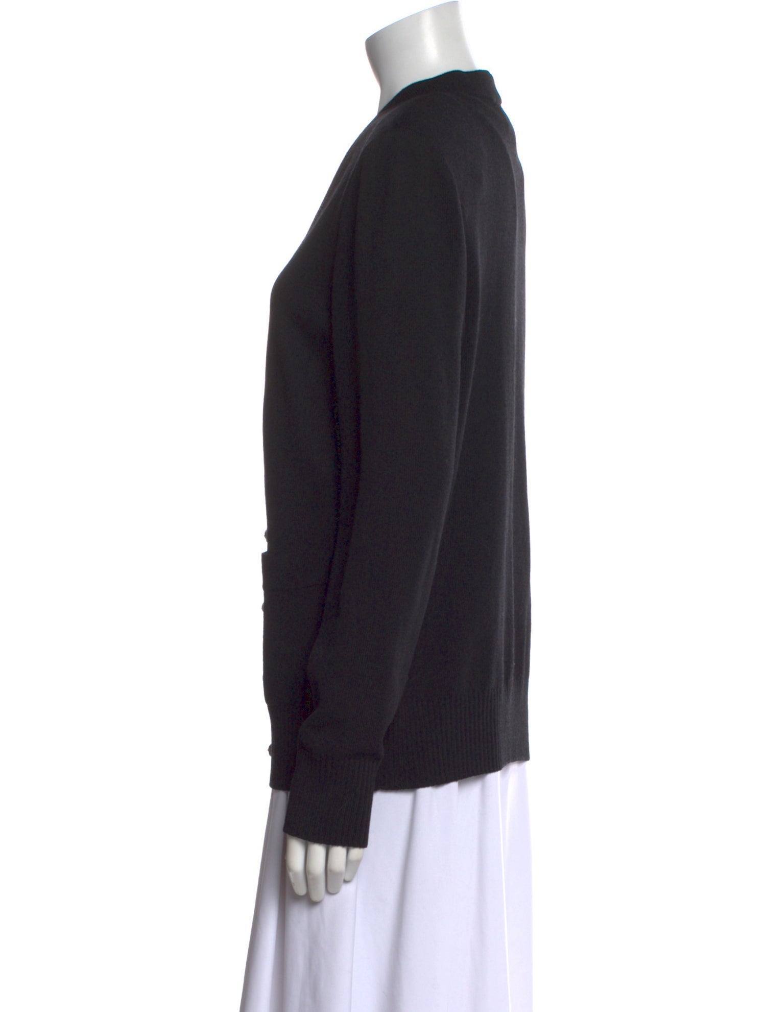 St. John Caviar Wool V-Neck Sweater