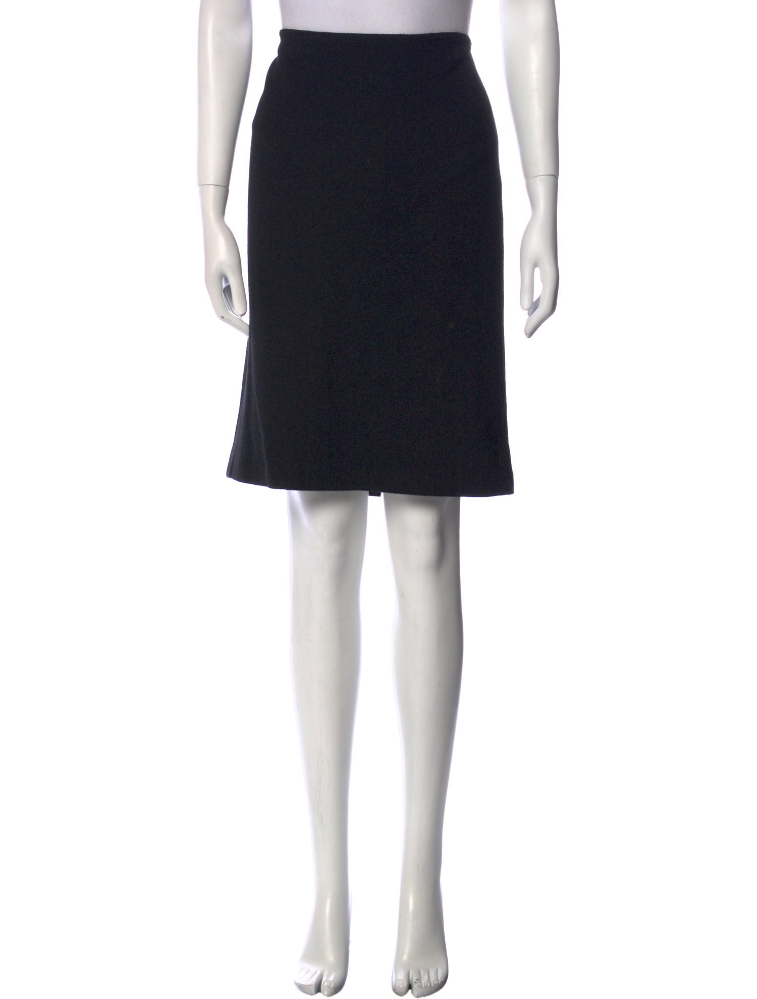 St. John Caviar Wool Knee-Length Skirt