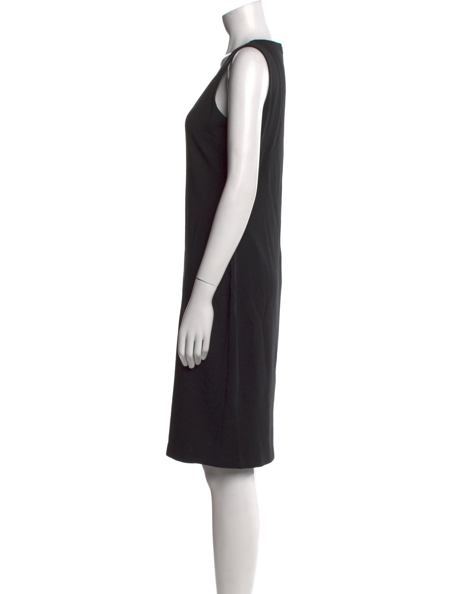 St. John Caviar Scoop Neck Knee-Length Dress