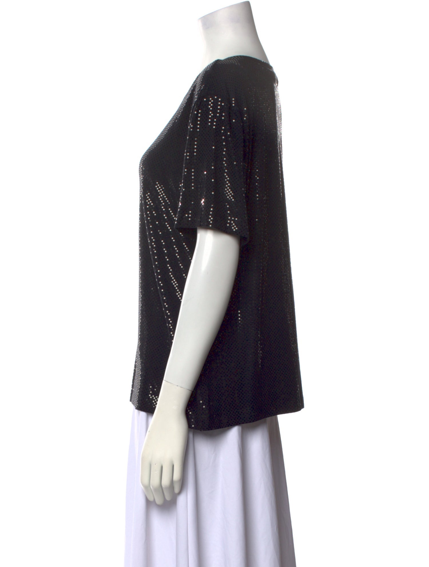 St. John Caviar Scoop Neck Short Sleeve T-Shirt