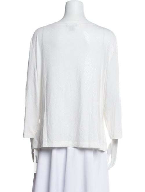 St. John Caviar Scoop Neck Three-Quarter Sleeve Tank Top