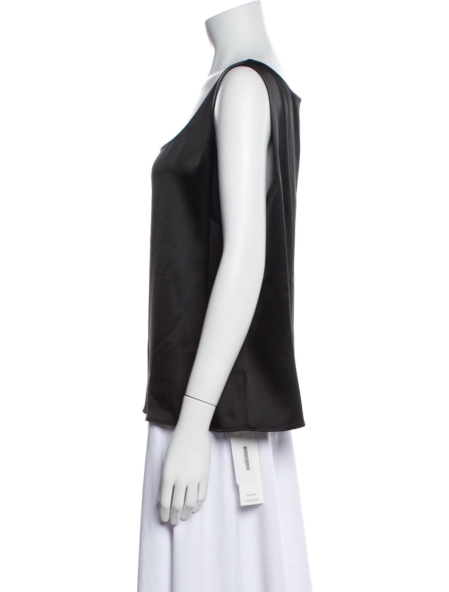 St. John Caviar Scoop Neck Sleeveless Top