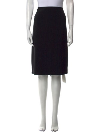 St. John Caviar Wool Knee-Length Skirt