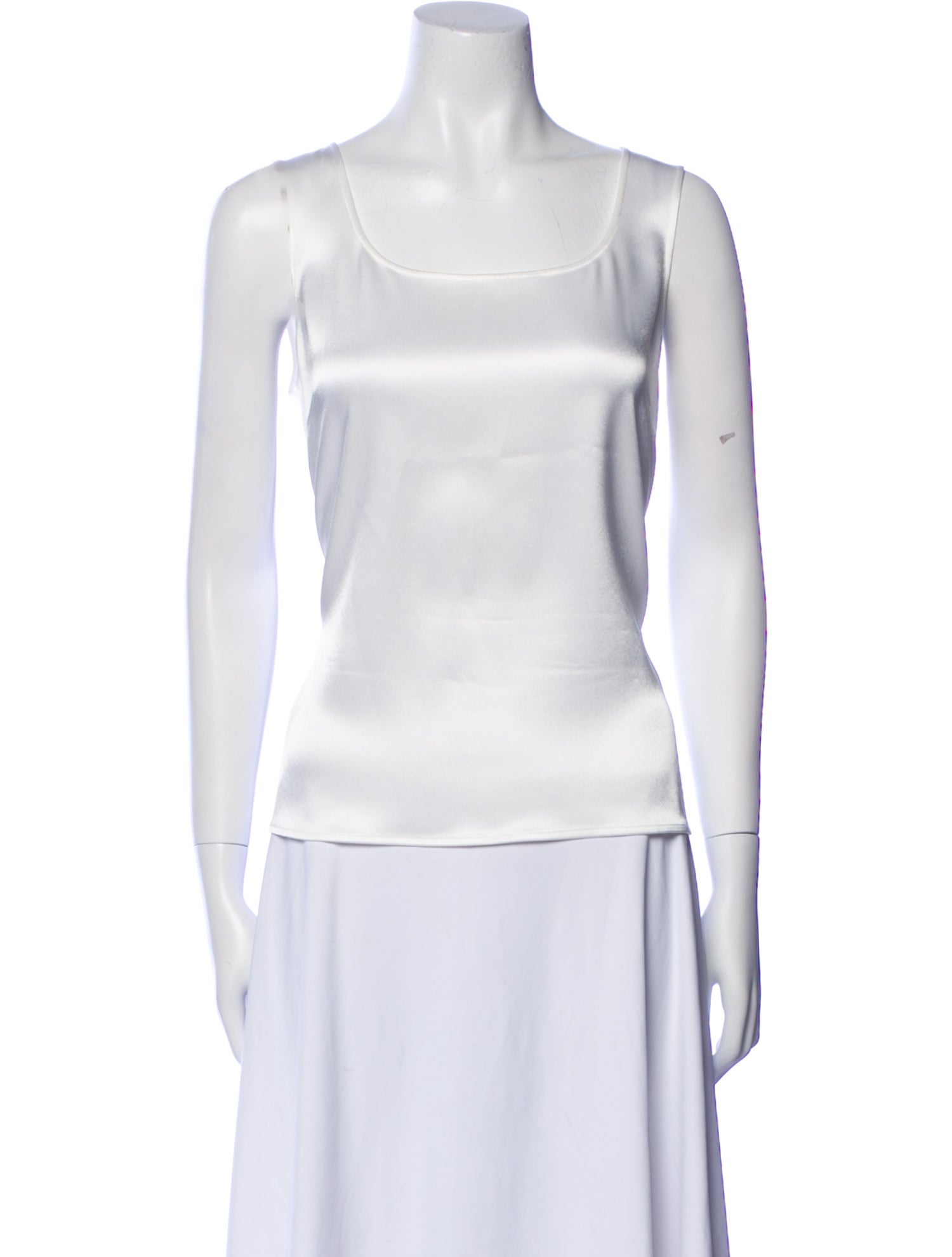 St. John Caviar Square Neckline Sleeveless Top