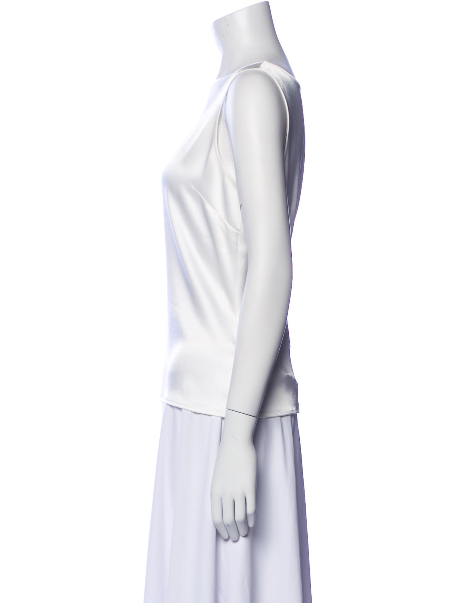 St. John Caviar Square Neckline Sleeveless Top