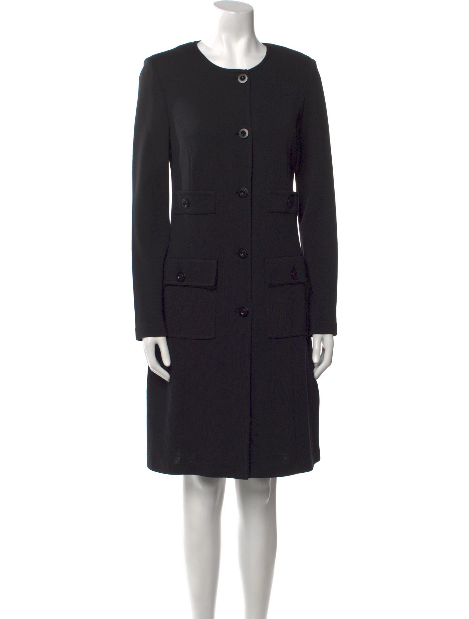 St. John Caviar Wool Knee-Length Dress