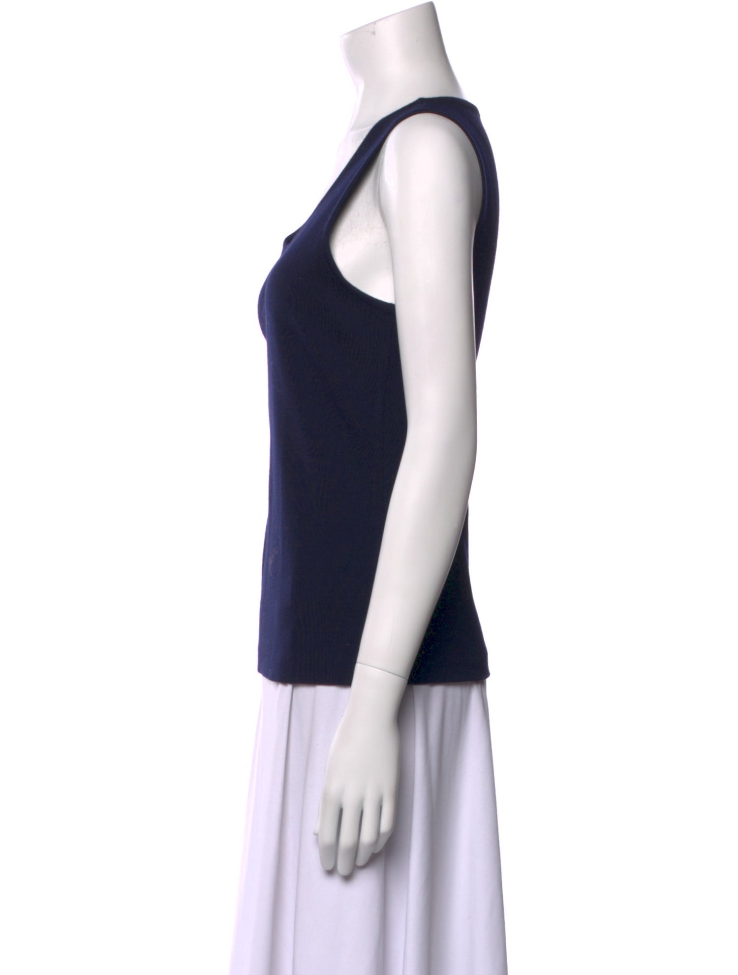 St. John Caviar Wool Scoop Neck Top