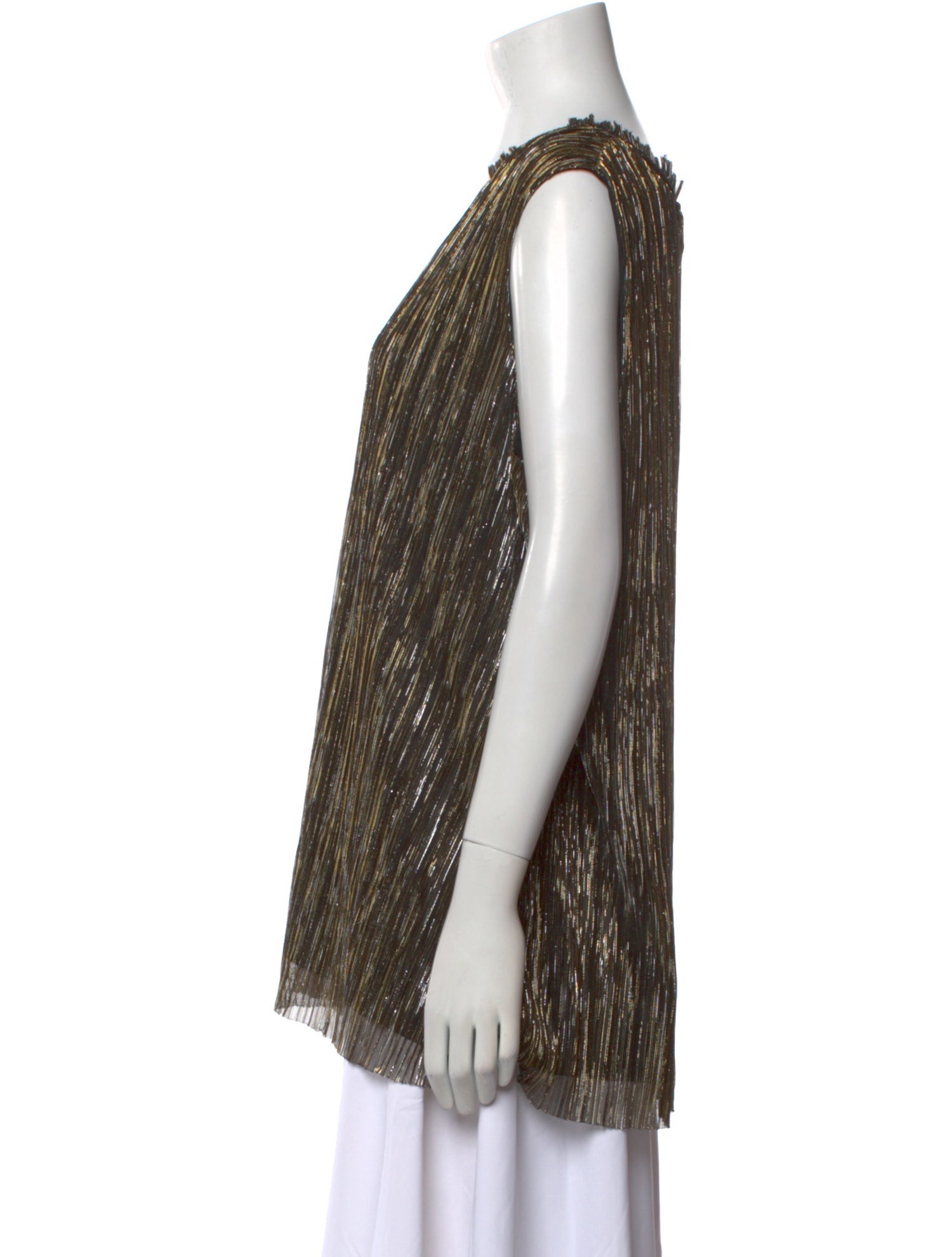 St. John Caviar Printed V-Neck Tunic