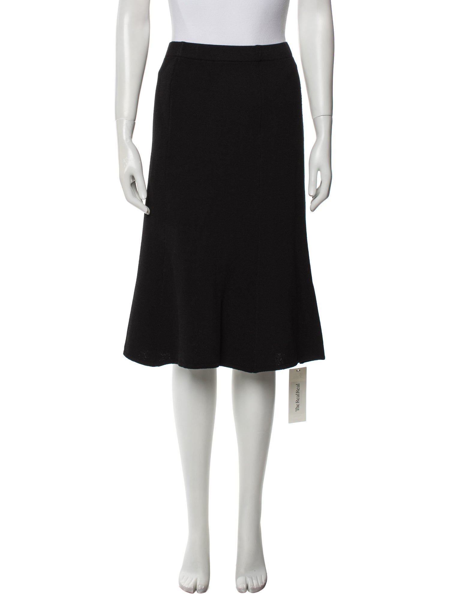 St. John Caviar Wool Knee-Length Skirt
