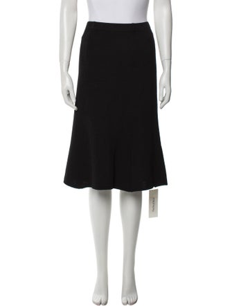 St. John Caviar Wool Knee-Length Skirt