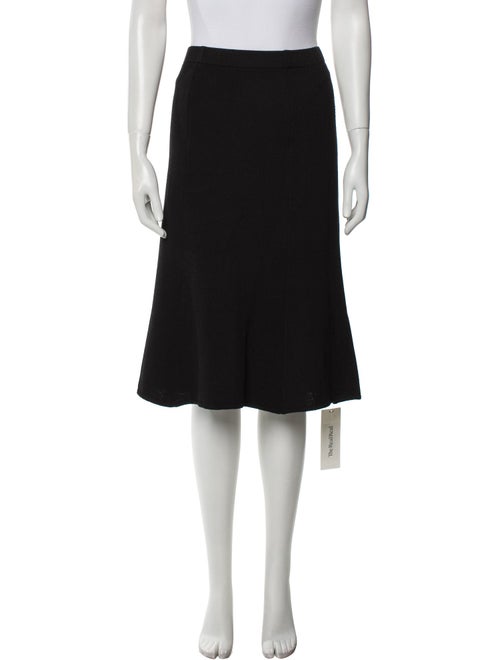 St. John Caviar Wool Knee-Length Skirt