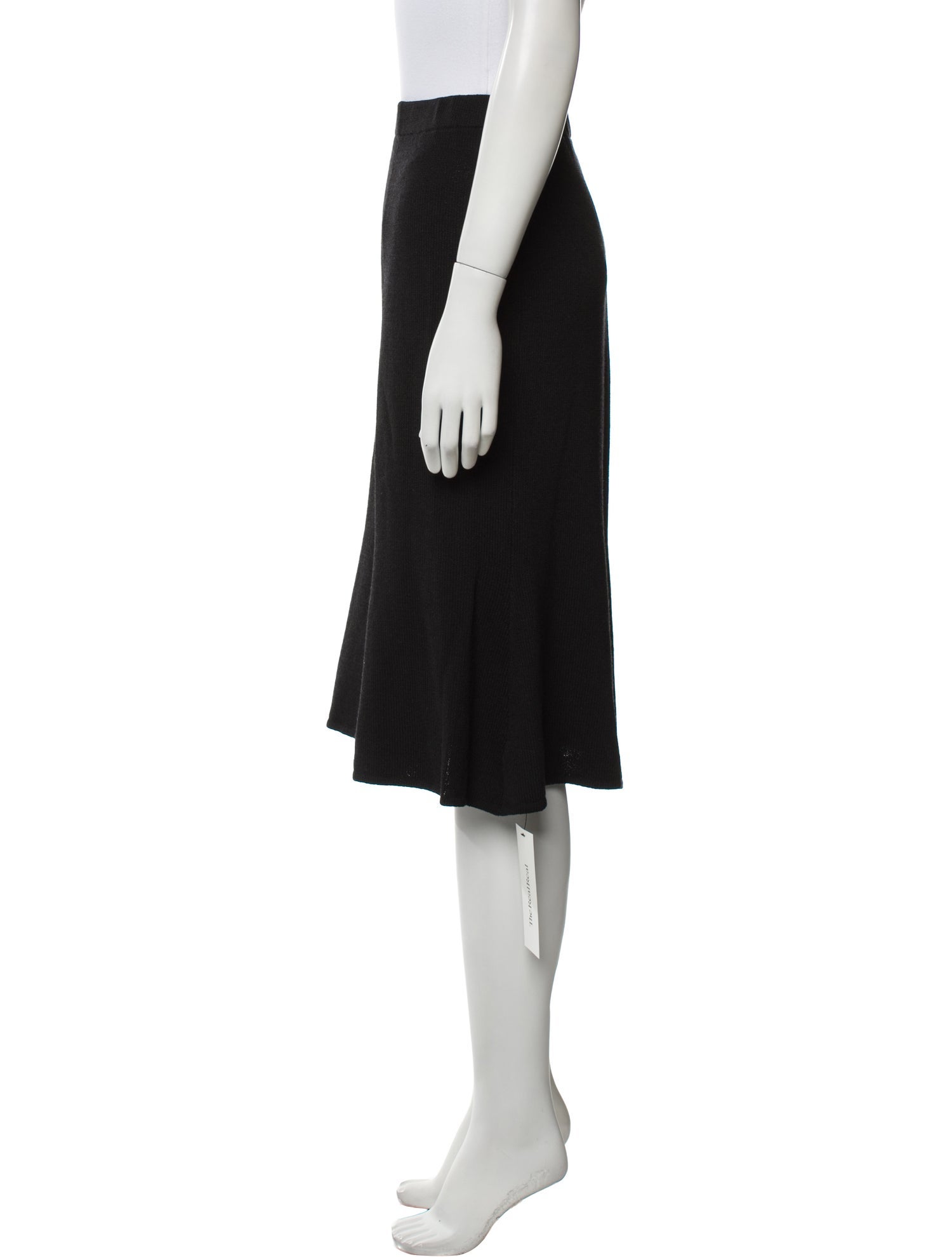 St. John Caviar Wool Knee-Length Skirt