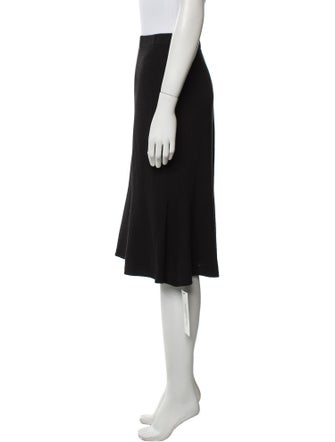 St. John Caviar Wool Knee-Length Skirt