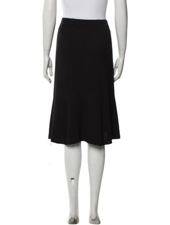 St. John Caviar Wool Knee-Length Skirt