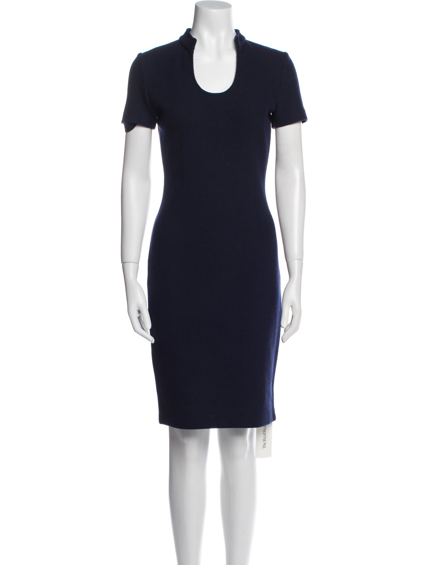 St. John Caviar Wool Knee-Length Dress