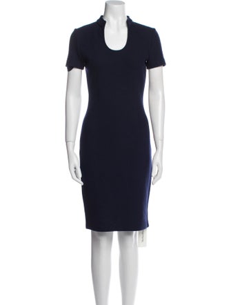 St. John Caviar Wool Knee-Length Dress