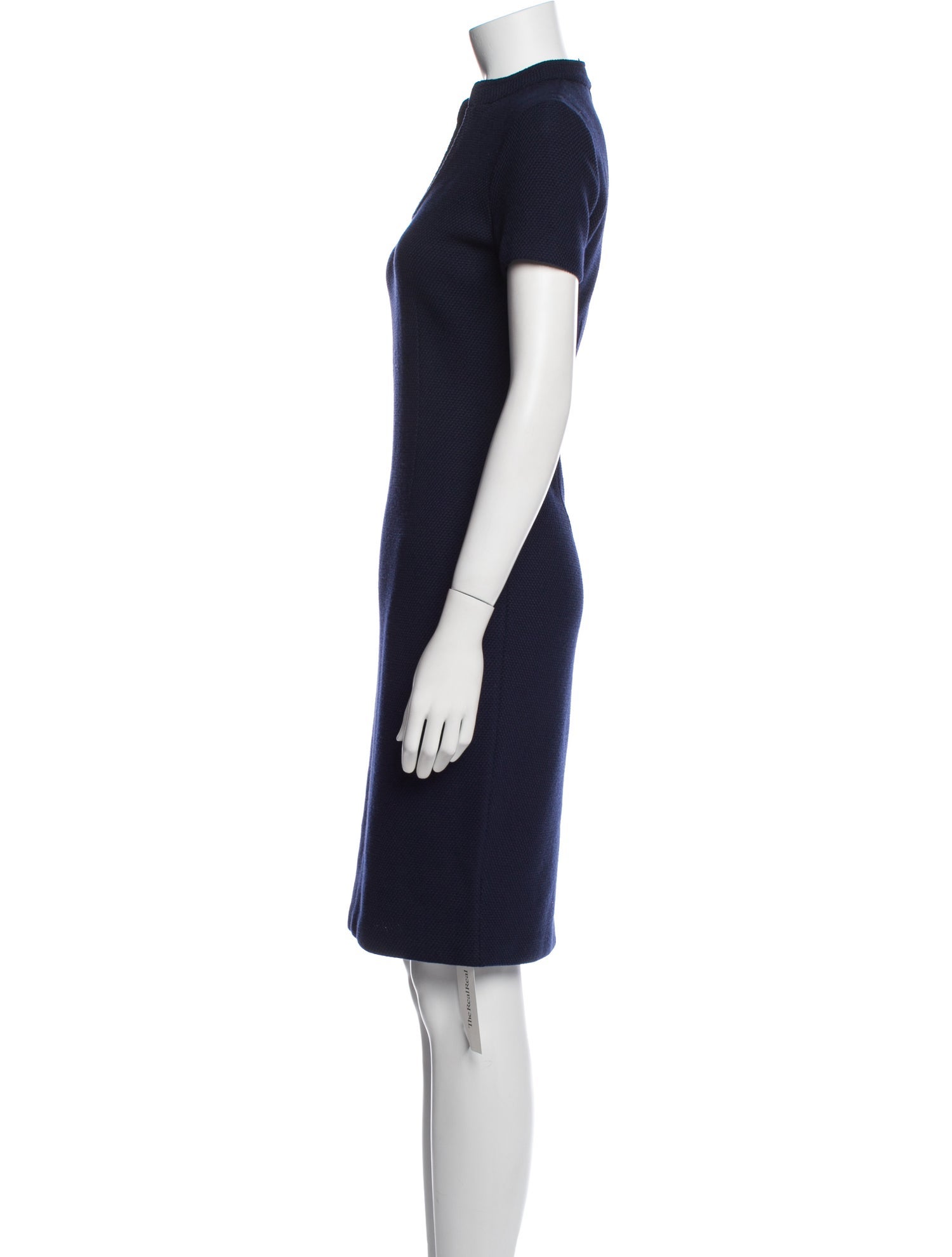 St. John Caviar Wool Knee-Length Dress