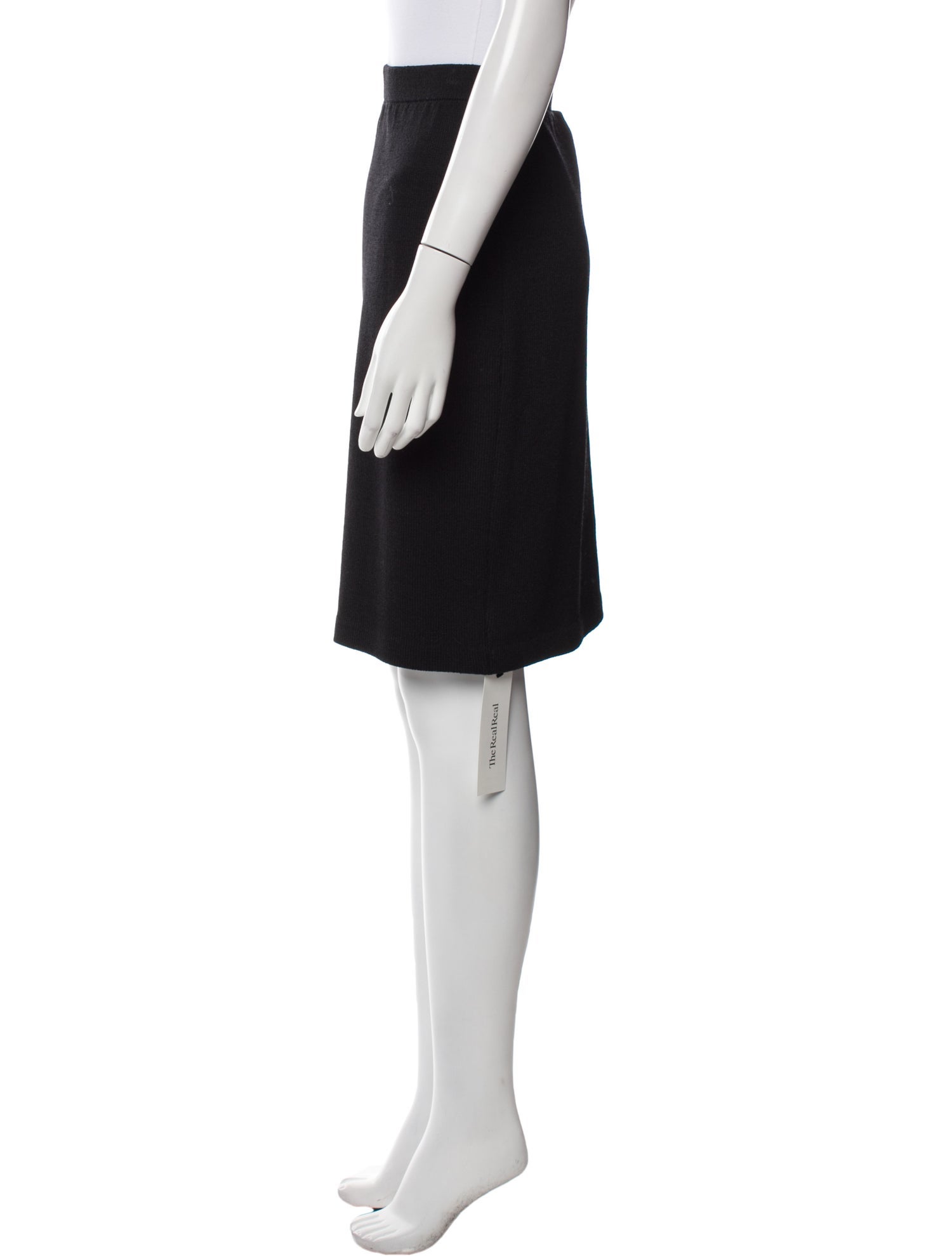 St. John Caviar Wool Knee-Length Skirt