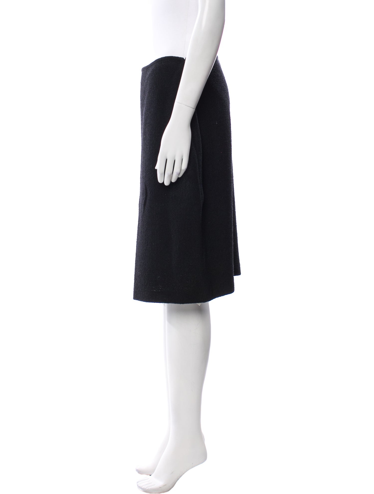 St. John Caviar Wool Knee-Length Skirt